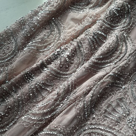 NWOT! AIDEN MATTOX BLUSH BEADED DESIGNER DRESS  GOWN SIZE 8 - Picture 12 of 15